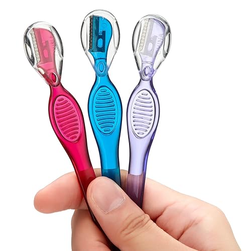 Miniatura 6 de 24 piezas de maquinilla de afeitar de cejas, mini afeitadora portátil de cejas multiusos, de acero inoxidable, herramientas de cuidado facial con