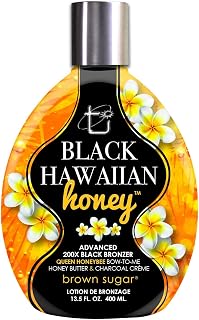 Brown Sugar Black Hawaiian Honey 200X Black Bronzer 13.5oz - Darkest Tan with Honey Butter & Charcoal Radiance