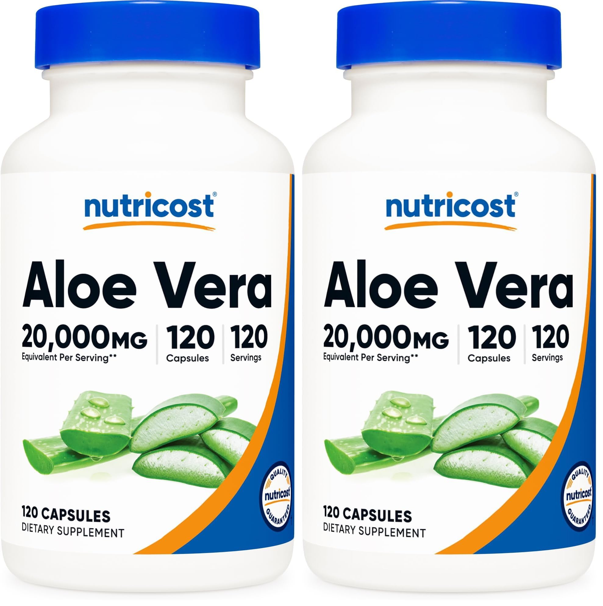Nutricost Aloe Vera Extract 120 Capsules for 120 Servings Per Bottle (Pack of 2) 120 Count (Pack of 2)