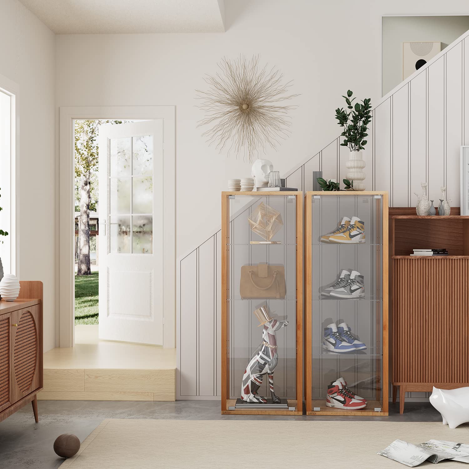 全面強化ガラス 4段コレクションケース フィギアケース 棚 収納家具‼️ ガラスコレクションケース4段 フィギュア ディスプレイラック