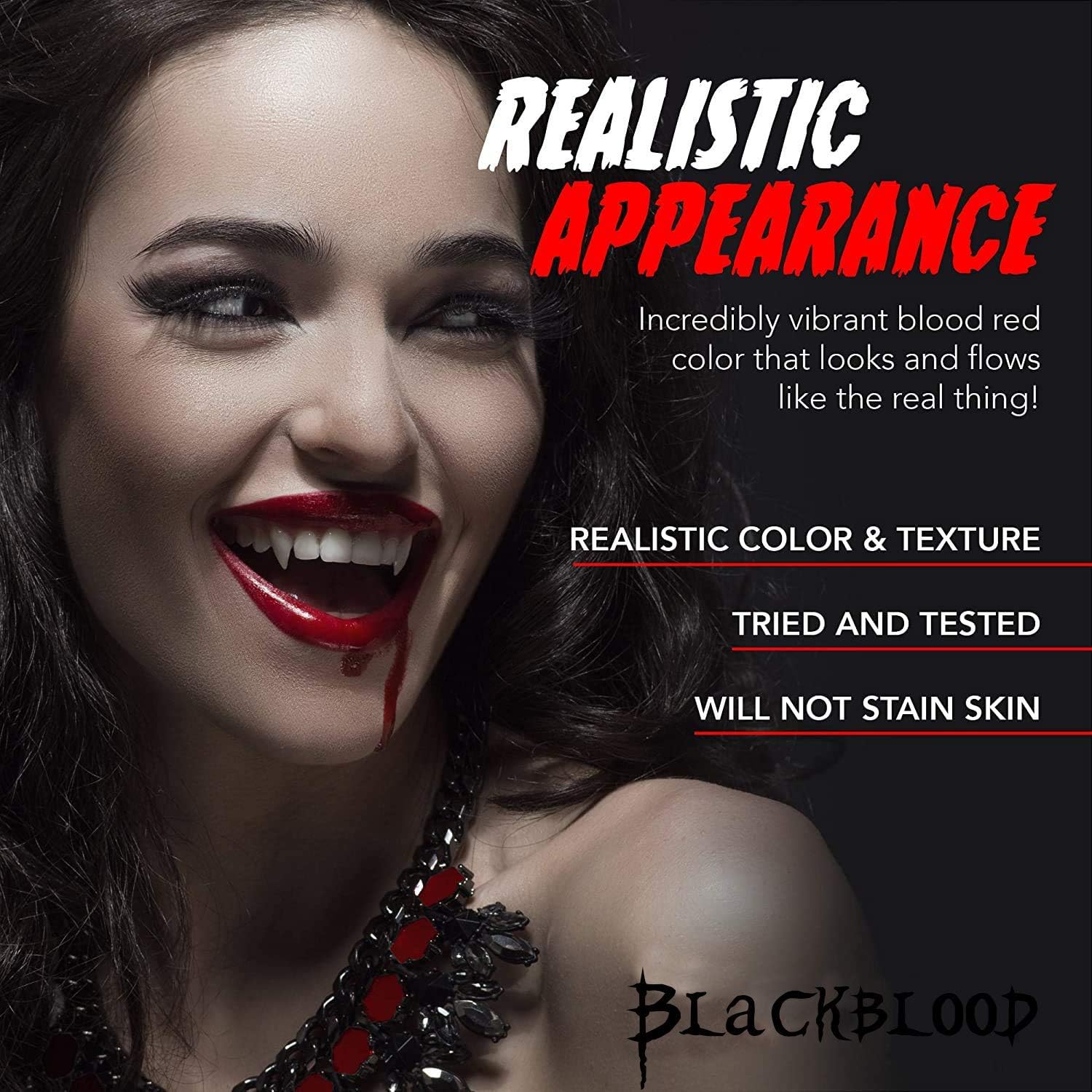 Blackblood The Fake Blood 60ml for Horror Fake Blood Scary Prank & Halloween Party (Bloodyred) (60ml) 2