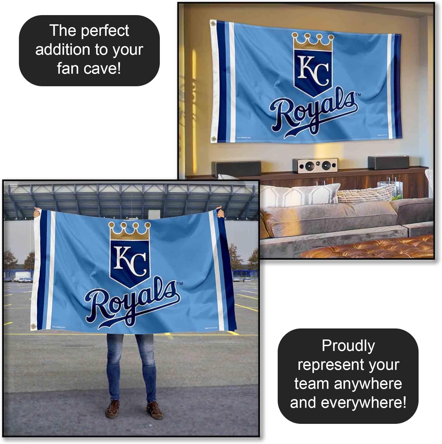 Kansas City Royals Powder Blue Flag and Banner
