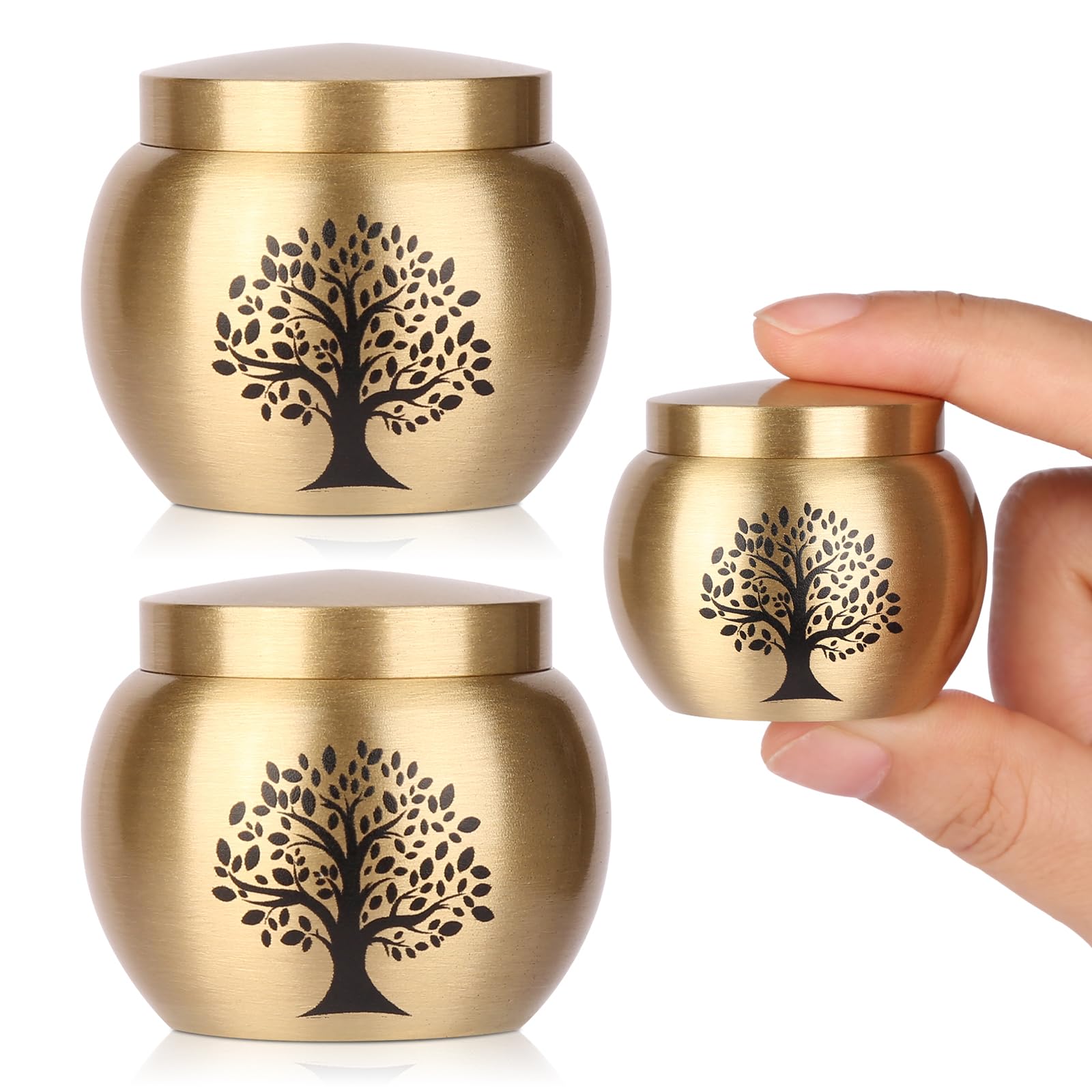 HOOMTREE Small Urns for Human Ashes Set of 2,Mini Cremation Urns for Human or Pet Ashes Keepsake,Decoration Tree of Life Urn for Adult Women Male Pet Ashes โ image 1
