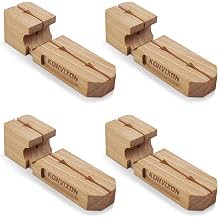 8PCS Beech Wood Masonry Line Blocks for Concrete Bricklaying | 4 Inch String Line Blocks with Grooved Line Lock, Increased Line Capacity & 3-Way Direction Guide, Bricklaying Line Holder