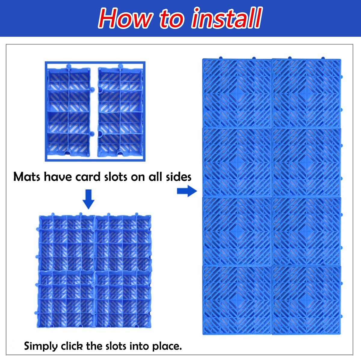 Breathable Waterproof Plastic Pallets, 2PCS Lightweight Ventilated Storage Pad for Indoor & Outdoor Use, Easy to Stack for Kennel, Garden, Basement, Patio