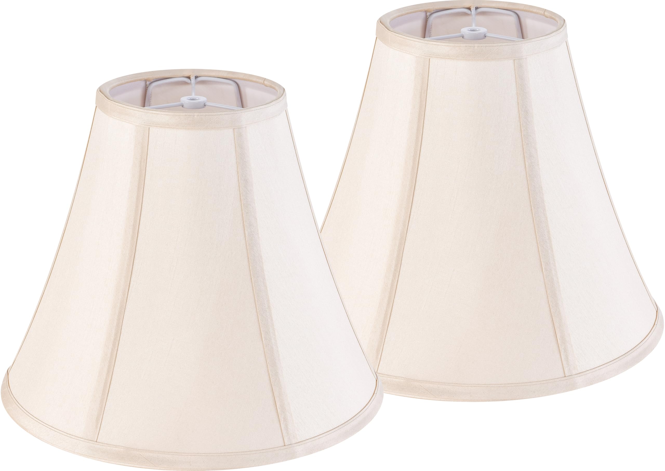 Yellowish Beige Bell Lamp Shades Set of 2 Medium Lamp Shade 6" Top x 13" Bottom x 9.8" High(Spider) Modern Fabric Lamp Shades for Floor,Table,Bedside