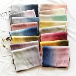 Cotton Linen Fashion Scarf,Gradient Two-tone Four Season Scarf Shawl Beach Gauze,Long Lightweight Travel scarf 75"×35"