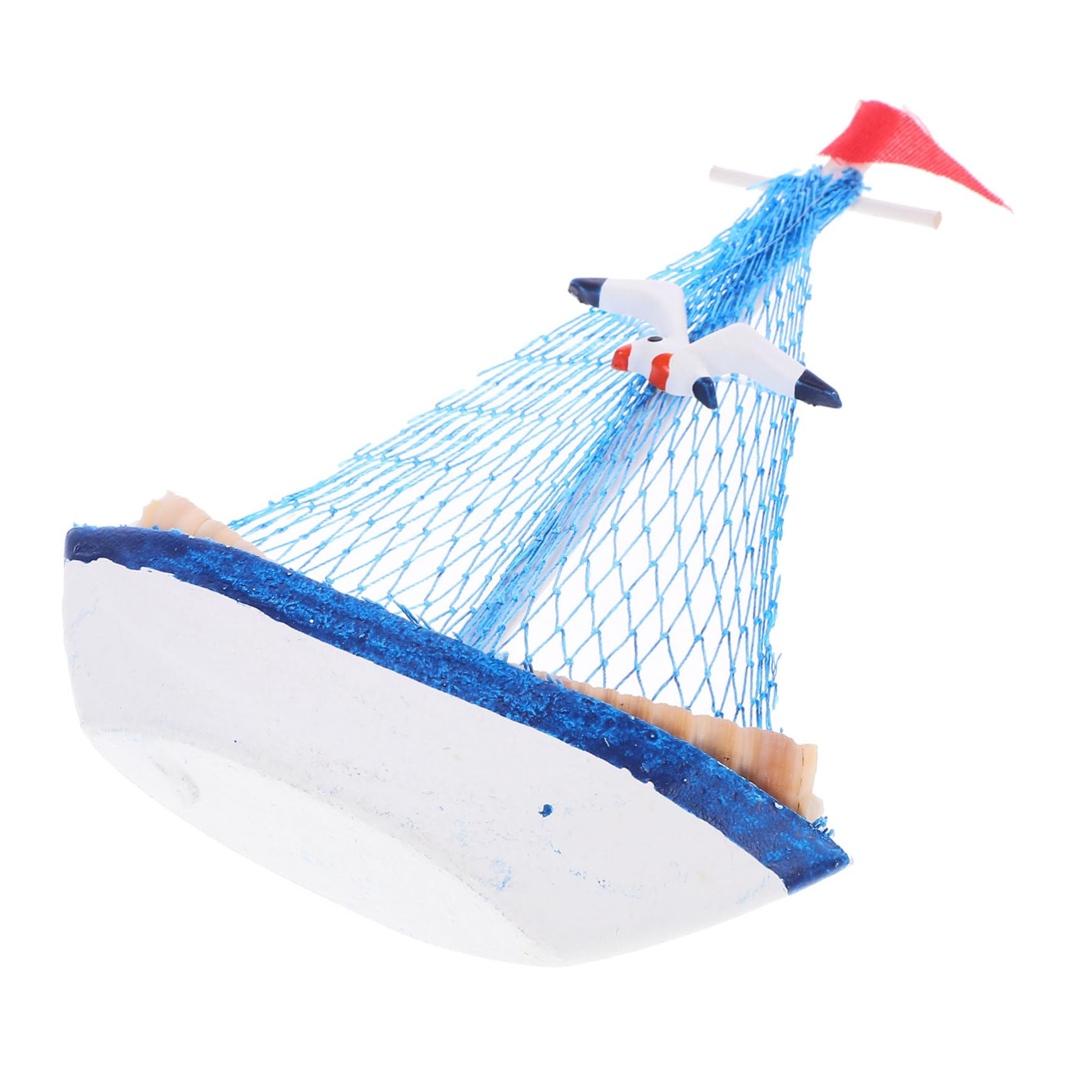 SOLUSTRE Wooden Sailboat Model Vintage Mediterranean Nautical Decor Stylish Table Ornament for Home Office Bedroom Coastal Decorations Chic and Elegant Design