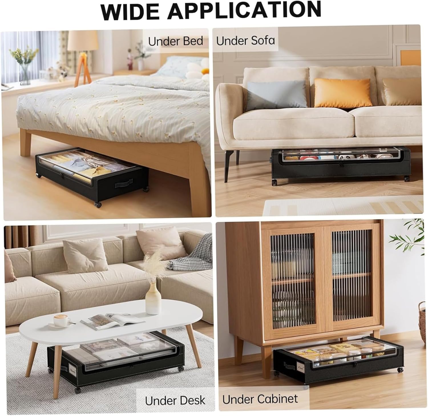 Under Bed Toy Storage, Under Bed Storage with Wheels 31×17×7in Large Moving Bags with Handle Flip-Top Dustproof Bedroom Organizer for Clothes, Shoes, Blankets