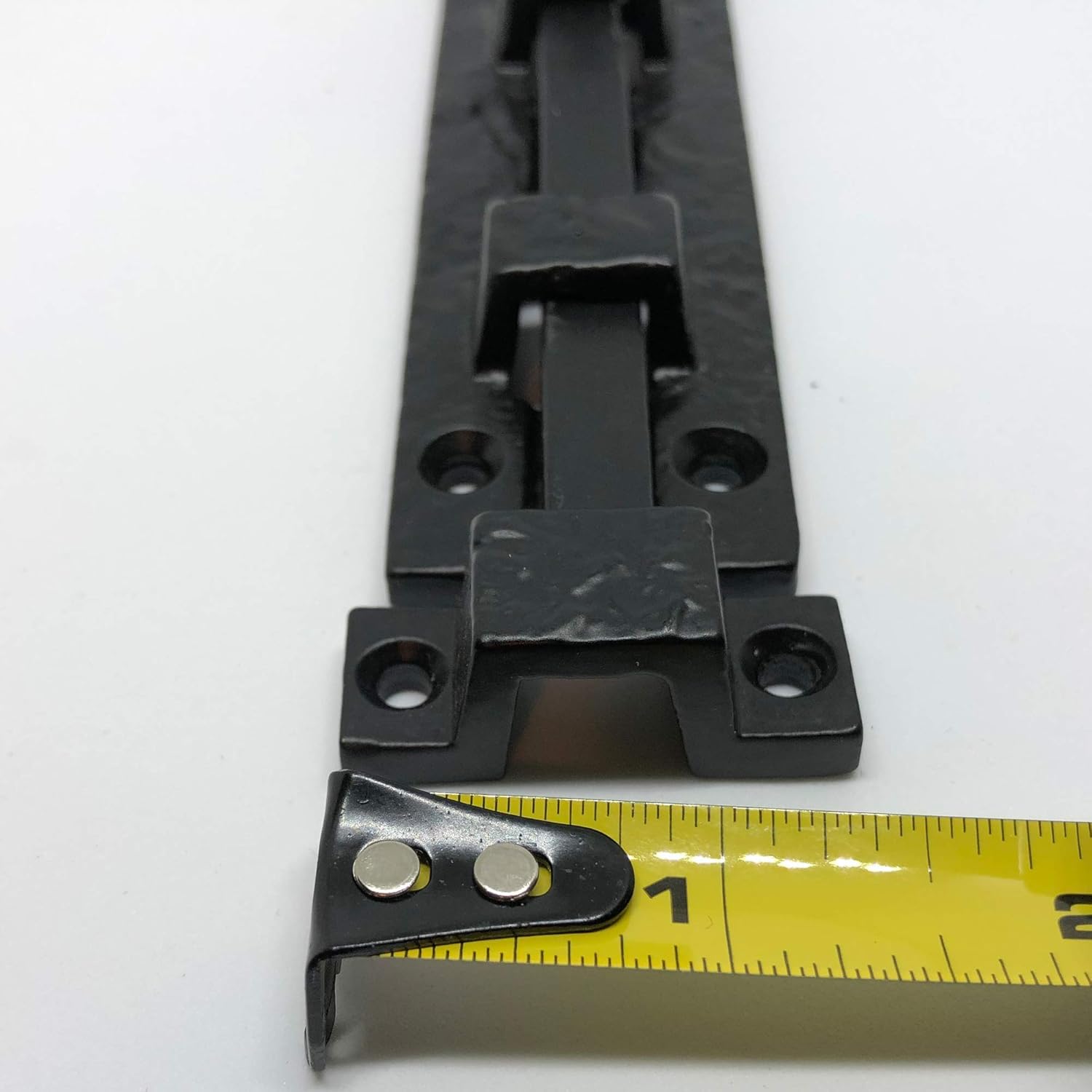 (2) - 5" Black - Monkey Tail Door Bolt Latches - DB-110 Antique Style Door Bolt Latch for Gates, Doors, Closet, Cabinet, Sliding Barn & Shed Doors - in Vintage Black cast Iron - DB-110