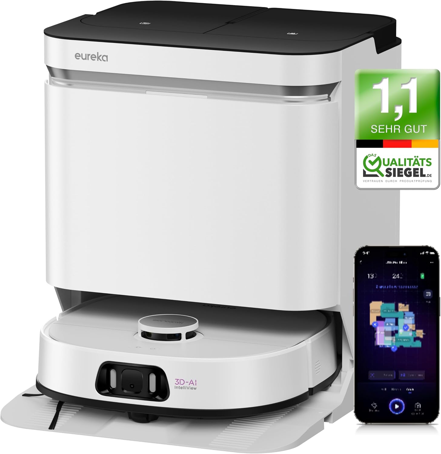 EUREKA J15 Pro Ultra : Robot aspirateur et balai avec station tout-en-un auto-nettoyante