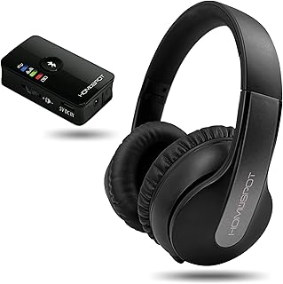 HomeSpot Wireless Over-Ear Headphones Transmitter Set for TV Movie Bluetooth 5.3 aptX LL No Delay 50 Hours Immersive Sound Enhanced Volume and Clarity (Digital Optical TOSLINK RCA AUX)