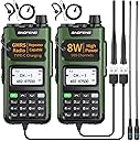 BAOFENG GMRS Radio Handheld Long Range GM-15 Pro 8W Walkie Talkie with Earpiece NOAA Weather Receiver Rechargeable GMRS Repeater Two Way Radio with USB-C Charger for Hunting Survival Gear,2Pack