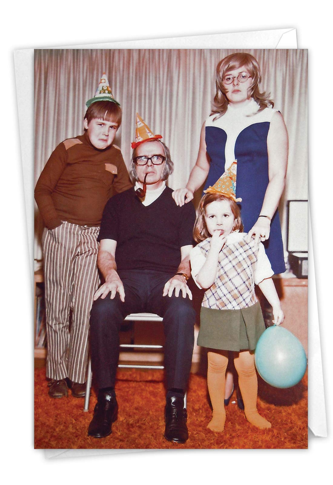 NobleWorks - 1 Happy Birthday Card with Envelope - Funny Photos, Birthday Humor Notecard - Family Party C6417BDG-US