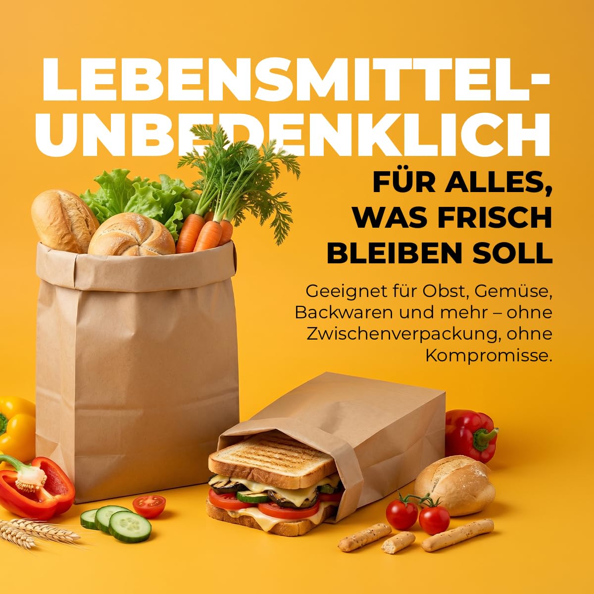 verpacking Kraftpapiertüten 17 x 26 cm Braun mit Kreuzboden 7 cm [Größe und Stückzahl wählbar] lebensmittelunbedenklich Papiertüten Tüten Kreuzbodenbeutel 1000 Stück