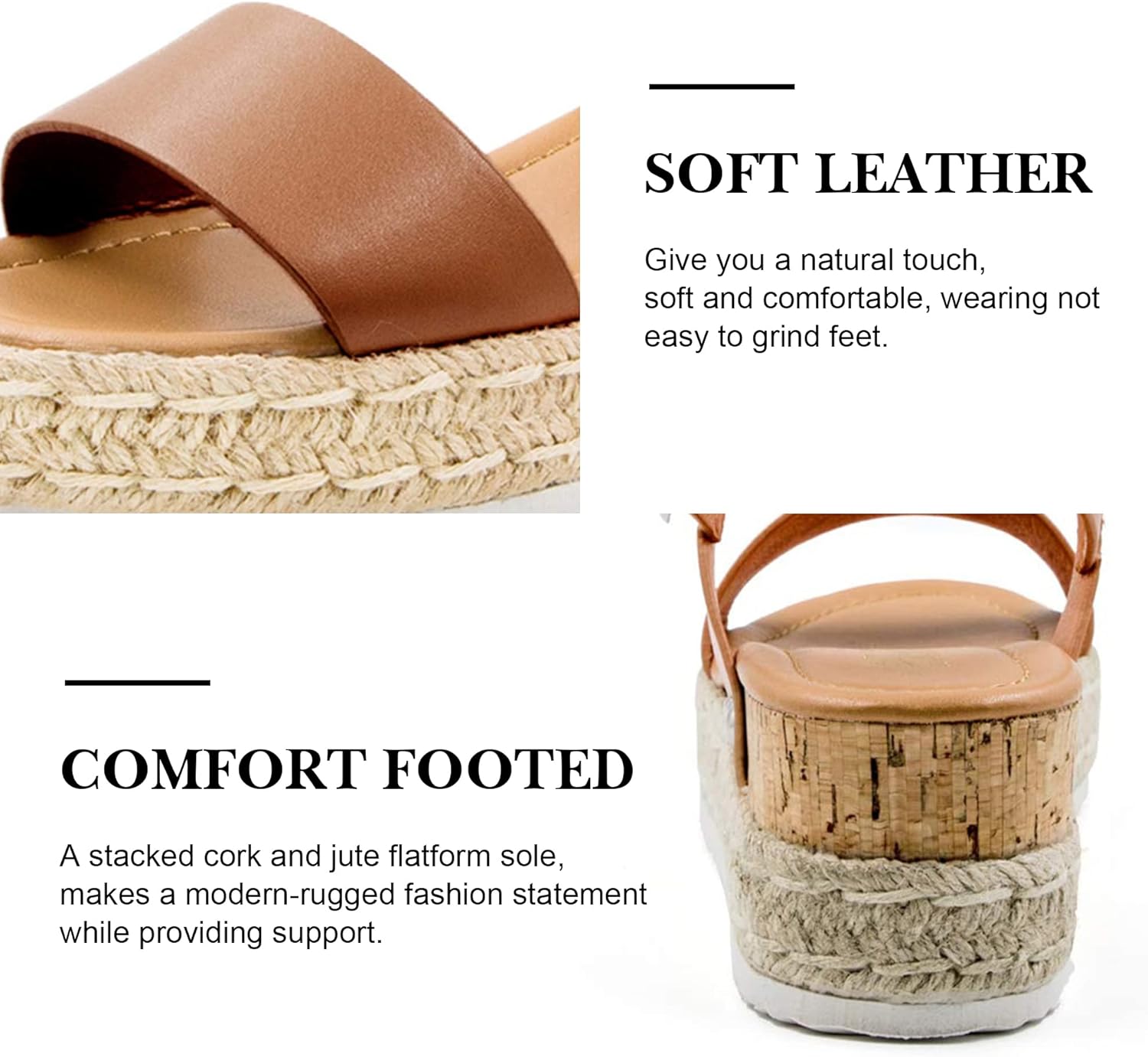 Athlefit Women's Espadrilles Sandals Ankle Strap Buckle Wedge Sandal Open Toe Studded Platform Sandals - Image 4