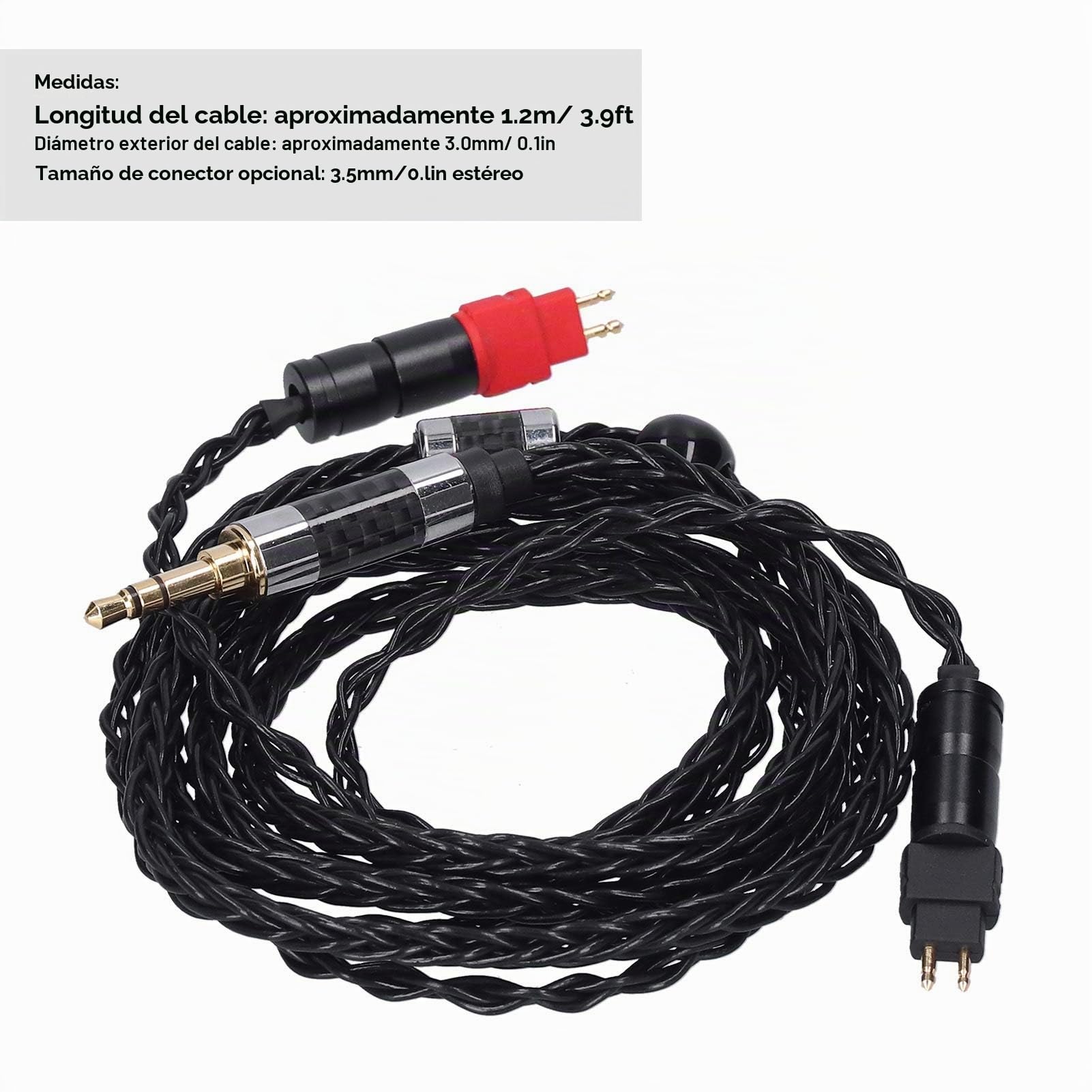 VBESTLIFE Cable de Audio para Auriculares, Cable de Audio Plateado OCC Equilibrado de Doble Aguja de 8 Núcleos para Sennheiser HD600 HD580 HD650 HD660s(Balance de 2.5MM)