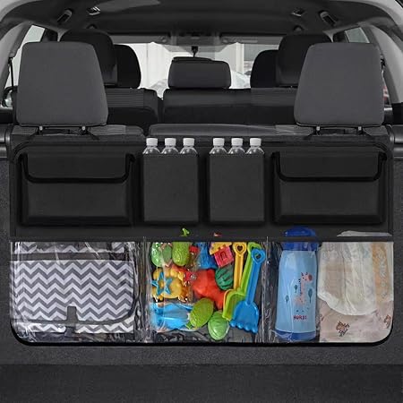 Povtii Trunk Hanging Storage Bag – 7-Pocket Car Backseat Organizer For SUV, Truck & Van (Gray) - View #3