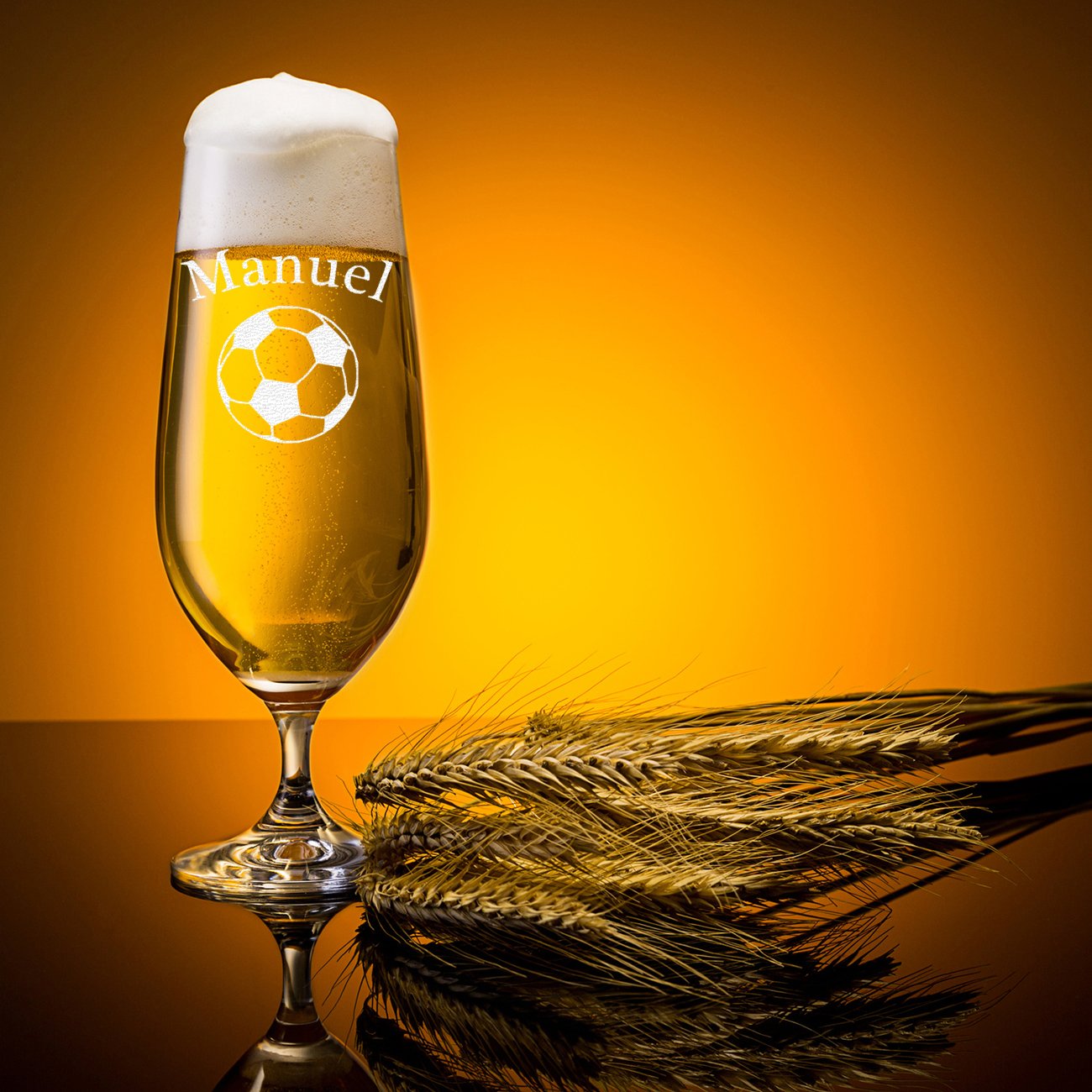 Boccale Da Birra Leonardo Effetto Polare | 0,3 L In Vetro | Personalizzato Con Incisione Del Nome | Regalo Per Appassionati Di Calcio | Lavabile In Lavastoviglie
