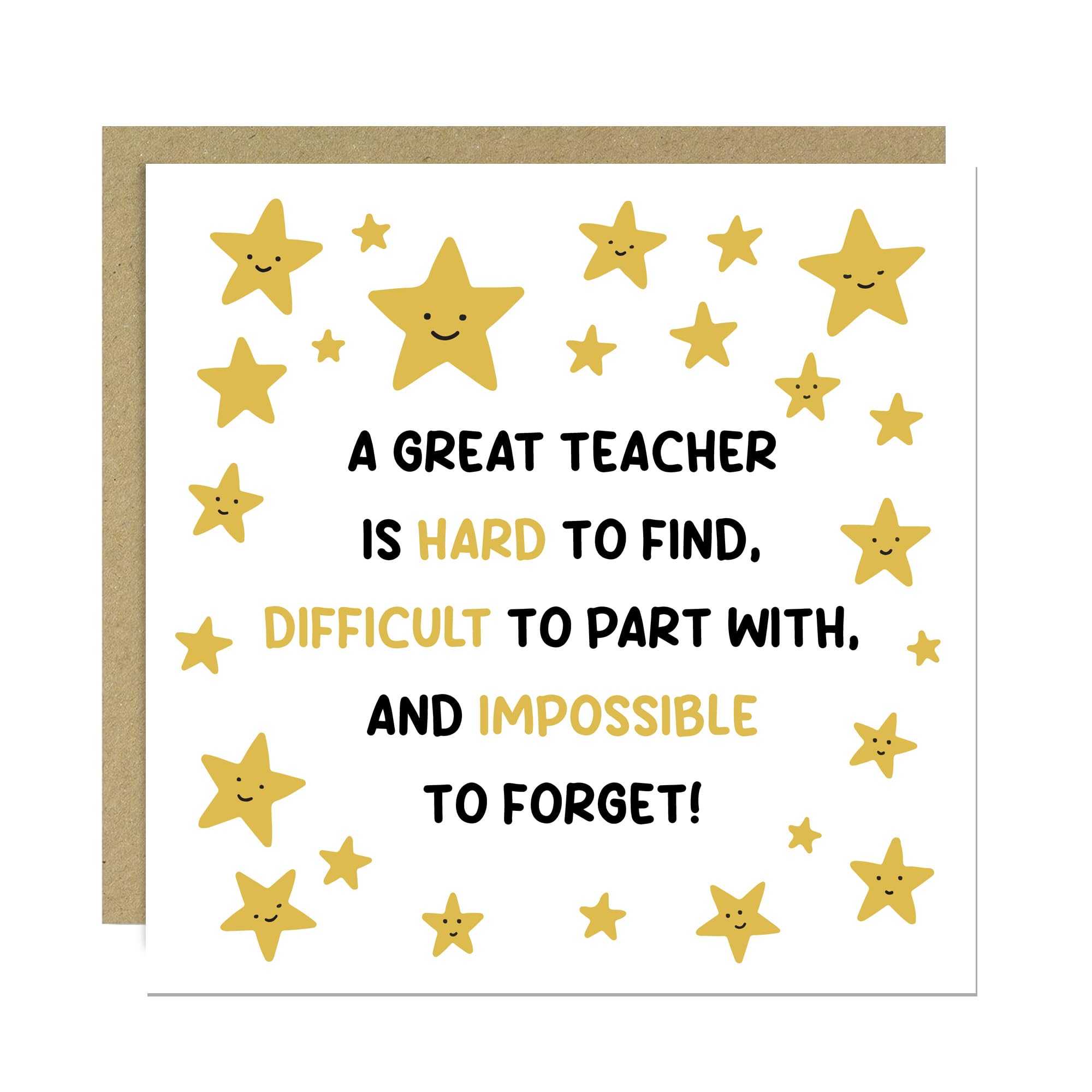 RED OCEAN Card For Teacher Great Teacher Card Appreciation Thank You Cards For Women Men Novelty Leaving Cards With Kraft Envelope