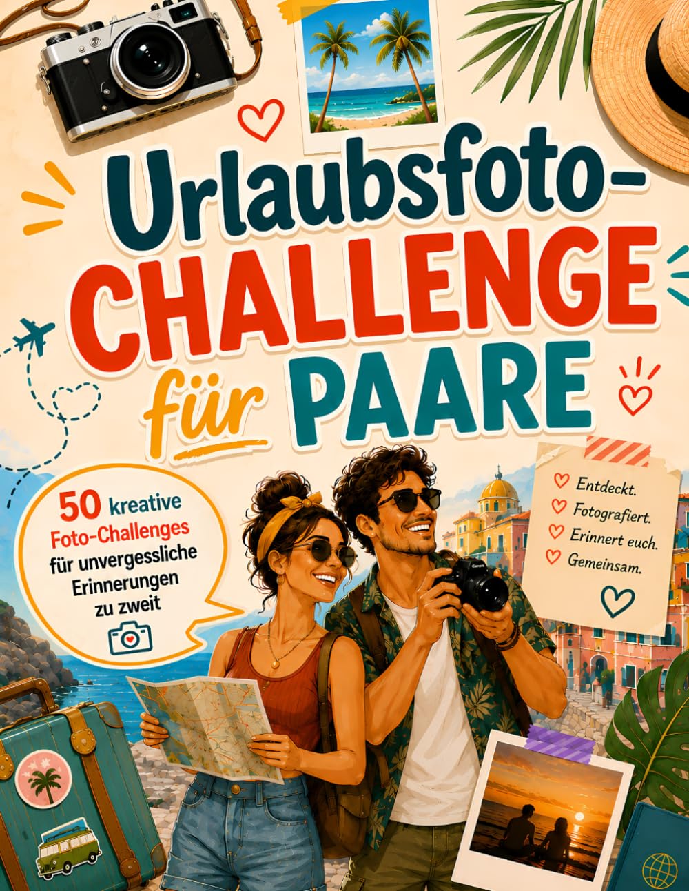 Urlaubsfoto-Challenge für Paare: 50 kreative Foto-Missionen für eure Reise zu zweit | Das Aktivitätsbuch für gemeinsame Urlaubserinnerungen | Geschenk für Paare