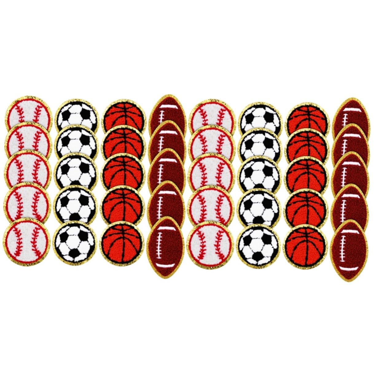 STOBOK 40piezas Parches Termoadhesivos De Baloncesto Fútbol Béisbol y Fútbol Americano Para Ropa Reparación y Manualidades