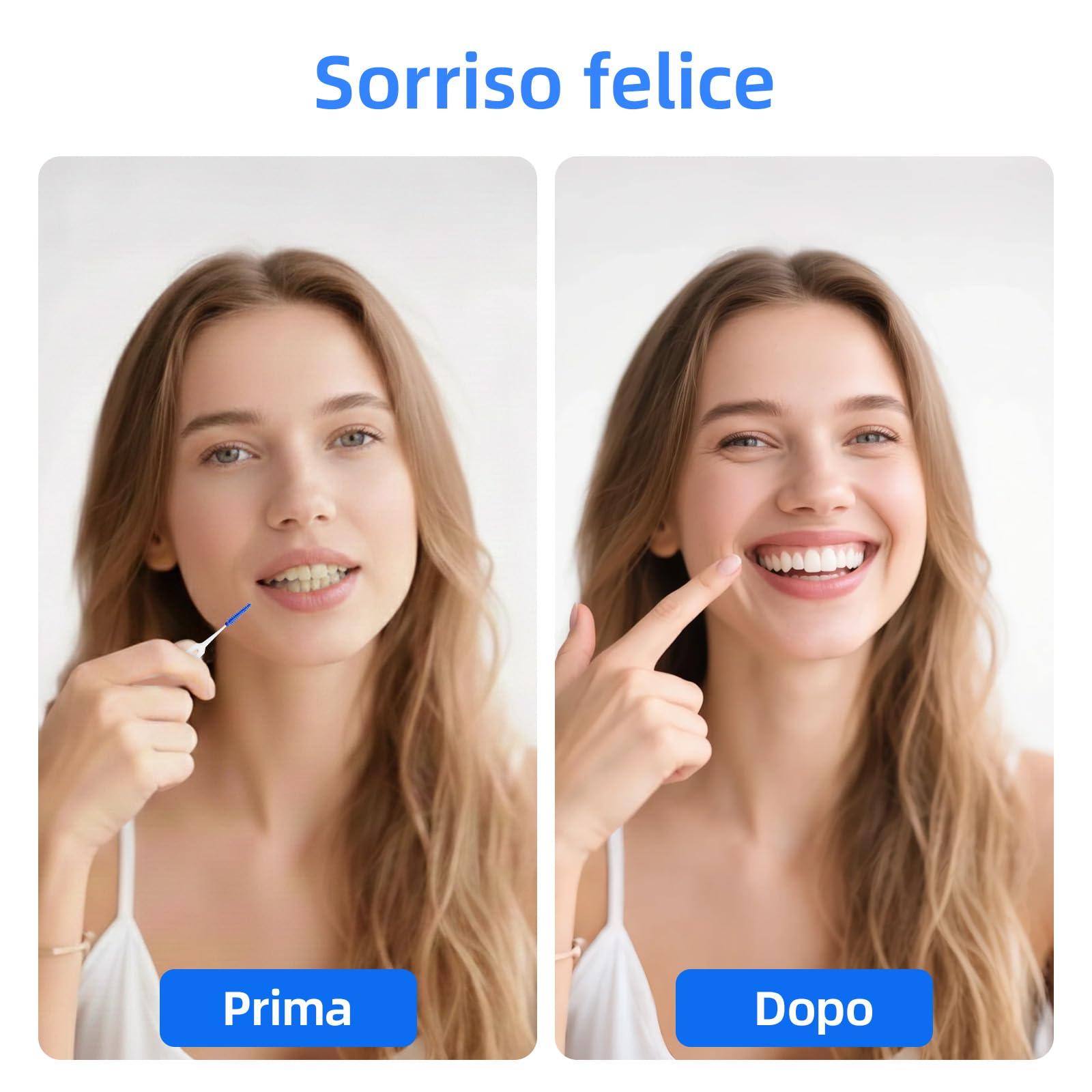 200 scovolini dentali, scovolino denti in morbido silicone con custodia, scovolini portatili in silicone a doppio uso per una pulizia delicata dei denti, ideali per apparecchi ortodontici(blu, verde)