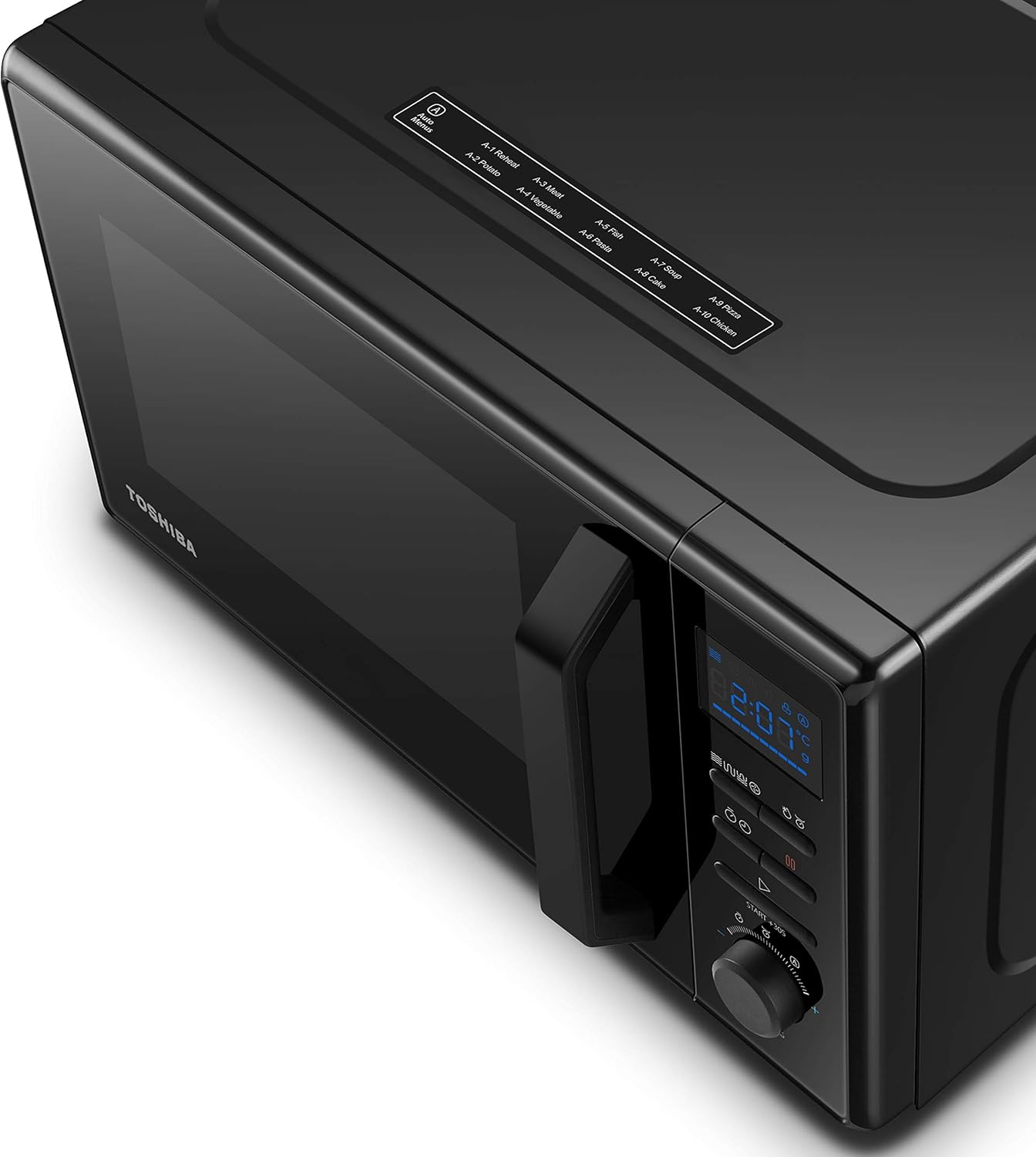 Top view of the microwave showing automatic program labels