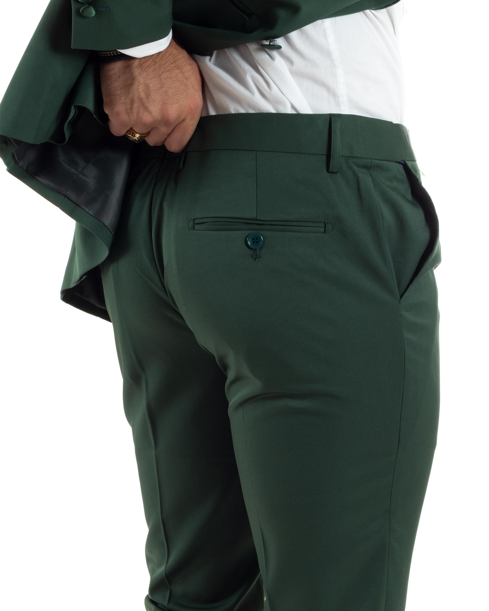Abito Uomo Doppiopetto Vestito Completo Giacca Pantaloni Bottoni Revers Raso Elegante Smoking Vari Colori