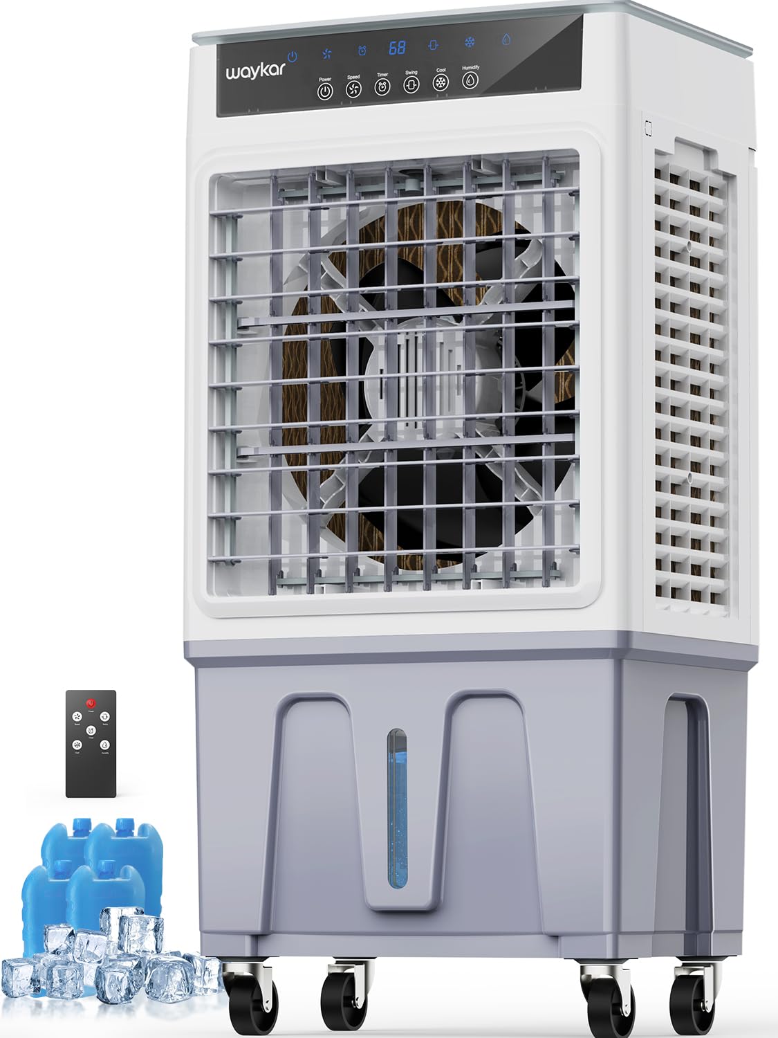 Waykar Swamp Cooler 3500 CFM Evaporative Air Cooler with 6 Gals Water Tank 950 Sq Ft Portable Air