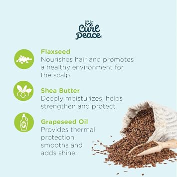 Just For Me Curl Peace Defining Curl & Coil Cream - Holds & Hydrates, Contains Flaxseed, Avocado Oil & Black Castor Oil, No Animal Testing, 12 oz