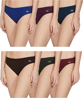Rupa Jon Aishwarya Plain Panty for Women, 100% Cotton Material, Inner Elastic, Pack of 6 Price In India