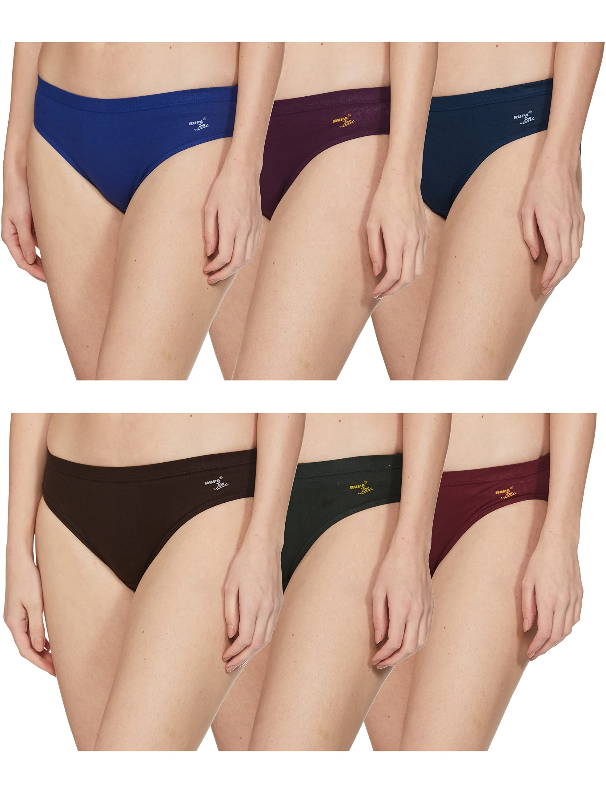 rupa jon Solid Panty for Women | 100% Cotton Fabric | Inner Elastic | Pack of 6-picture-46