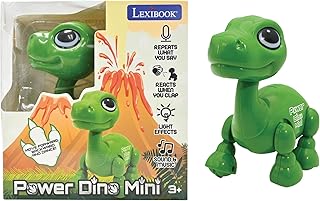 Lexibook Power Dino Mini - Mein Kleiner Roboterdinosaurier - Roboterdinosaurier mit Geräuschen, Musik, Lichteffekten, Sprachwiederholung und Klangreaktion, ROB02DINOLXB