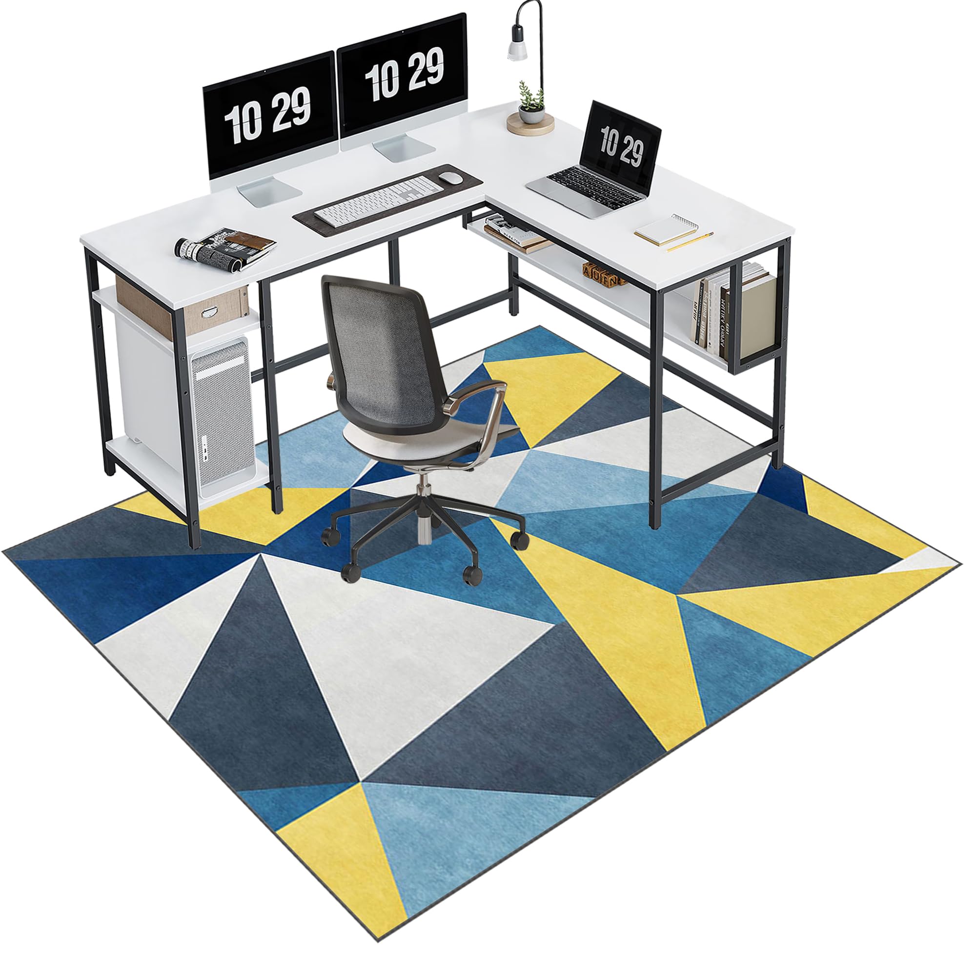 EYKWKB 90 x 140 cm Heavy Duty Office Chair Mat for Hard Floors | Floor Protector for Rolling Chair | Desk Protector Mat | Floor Protection Mat | Gaming Chair Mat for Carpet Floors