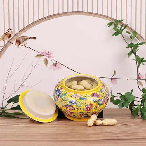 Miniatura 6 de Tarro clásico de jengibre esmaltado, hecho a mano, diseños inspirados en la dinastía Yuan y Ming, motivos florales de colores vibrantes en jarrón de