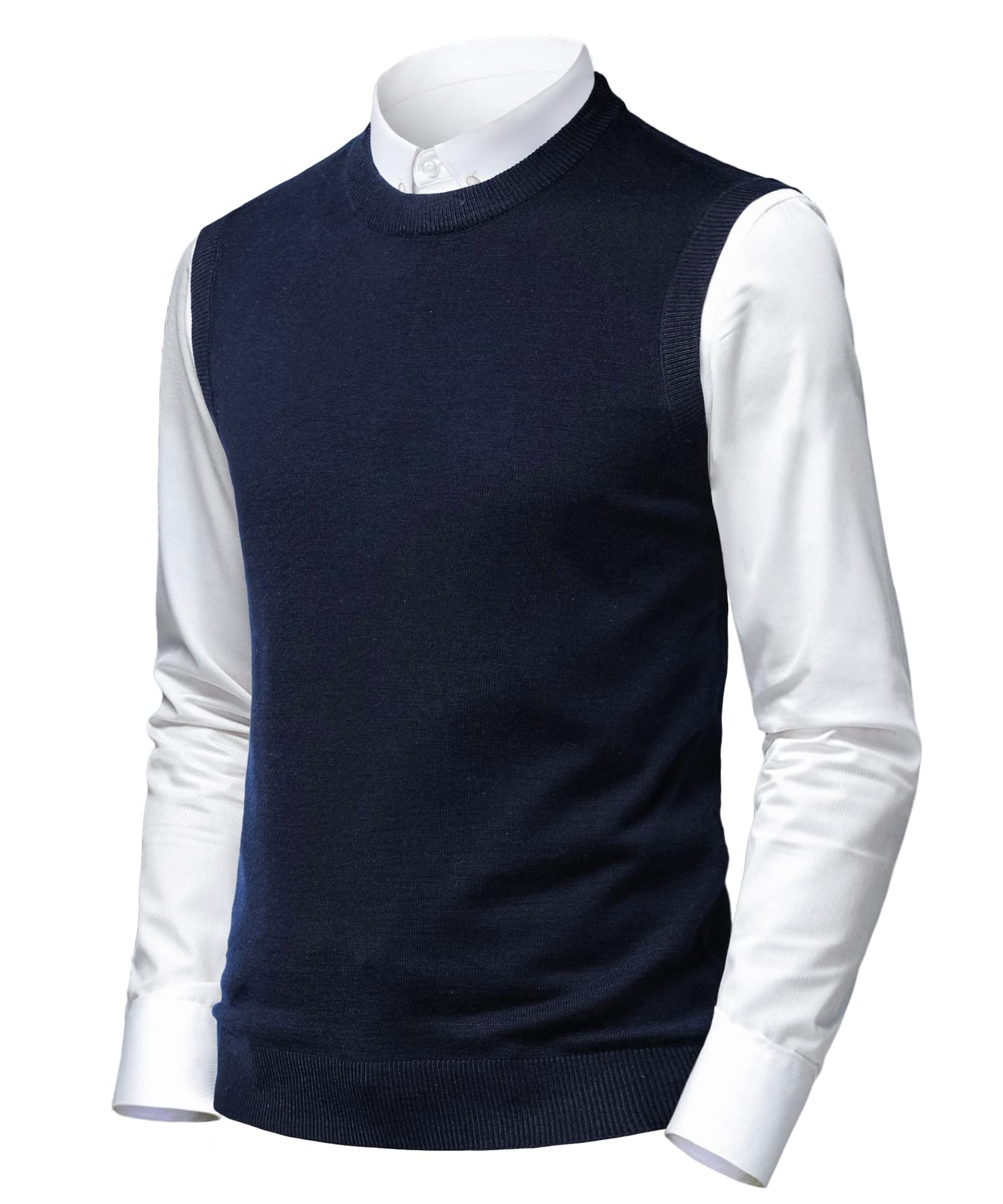 Herothorn Herren Pullunder Weste Ärmellose Strickweste Slim