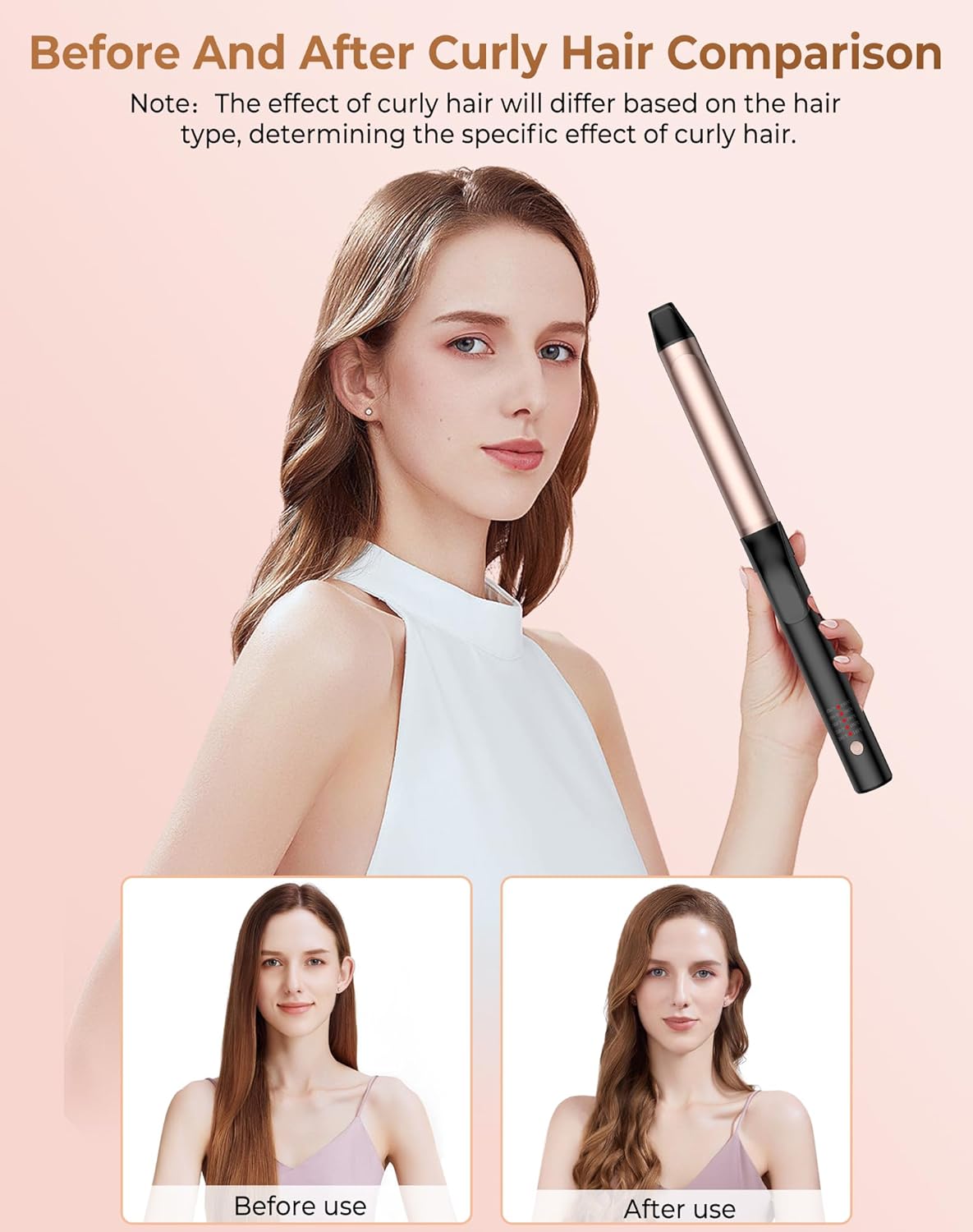 Ukliss Rotating Curling Iron, Hair Curler Automatic Rotating, 30s Rapid Heating Automatic Curling Iron, Dual Voltage 110-240V, Time Saving Self Curling Hair Curler for Short Long Hair