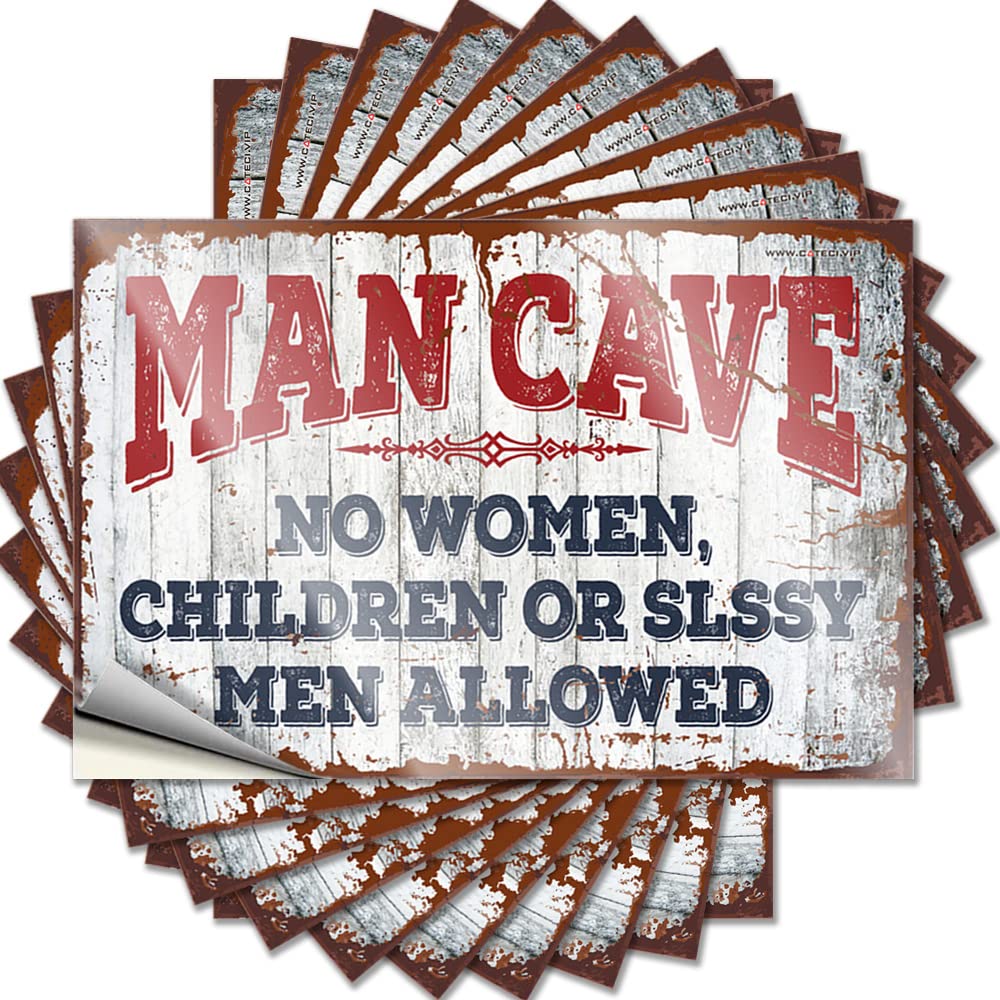 Funny Sticker Girly | Plush Helmet Man Cave Rules for Boss(6X9CM)