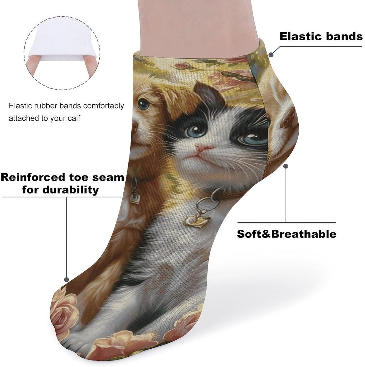 Ankle Socks Non Slip Casual Sports Socks Cats And Dogs