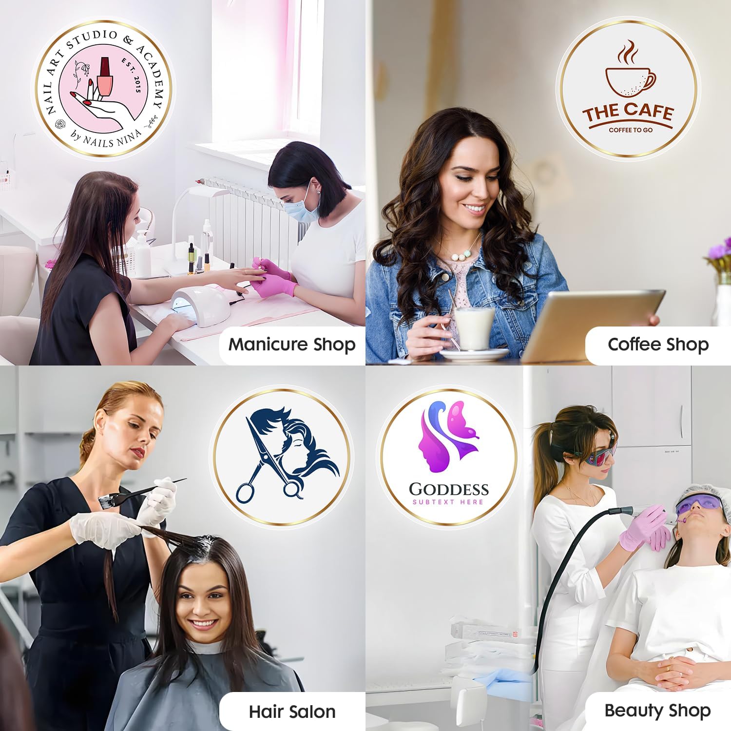 Custom Backlit Acrylic Logo Sign, Light Up Signs - Personalized Illuminated Logo Sign with Floating Acrylic Design for Retail Stores, Restaurants, Offices, and Hair Studios, Rectangle Shape