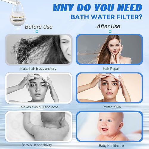 Miniatura 2 de Filtro de baño para grifo de bañera, filtro de agua de baño, 2 filtros, cartuchos de filtración de 10 etapas, grifo de filtro de baño de 2,500