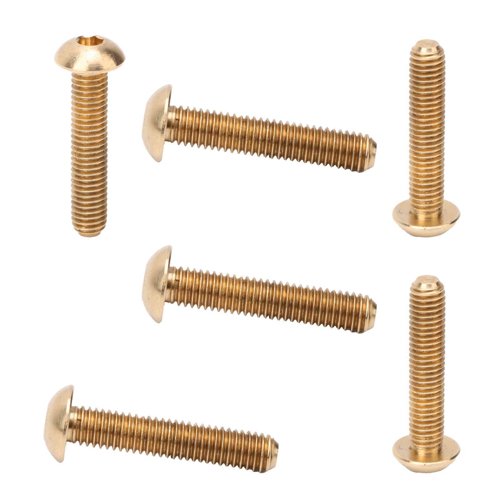 50 piezas de tornillos hexagonales de cabeza redonda, sujetadores de cobre M5, tornillos industriales de cobre puro antióxido con roscas profundas para maquinaria y aplicaciones (M5*25mm)