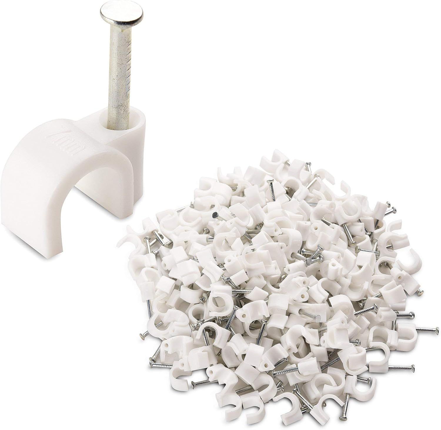 Cable Matters Snagless Long Cat6 Ethernet Cable (Cat6 Cable, Cat 6 Cable) in White 150 ft & Nail-in Cable Clips Cord Organizer