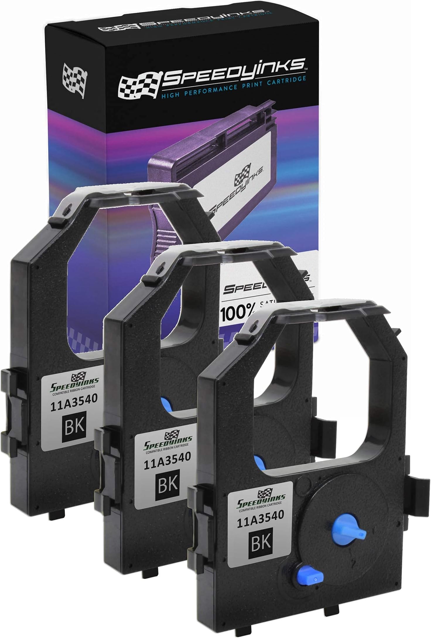 SPEEDYINKS Compatible Re-Inking Printer Ribbon Cartridge Replacement for Lexmark 11A3540 (Black, 3-Pack) Compatible with Lexmark Forms 2380 2381 2390 2391 2481 2490 2491 2580 2580N 2581