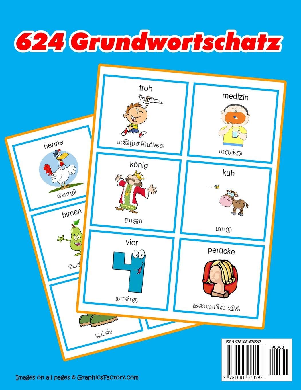 Deutsch Tamil 624 Vokabelkarten aus Karton mit Bildern: Wortschatz karten erweitern grundschule für a1 a2 b1 b2 c1 c2 und Kinder (Wortschatz deutsch als fremdsprache, Band 21)