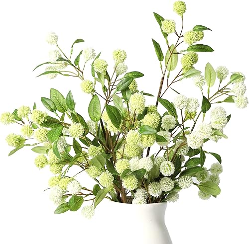 Melorca&Guilla Plantas artificiales, 4 ramas de imitación verdes de 35.4 pulgadas para jarrón, plantas artificiales para tienda, jardín, oficina,