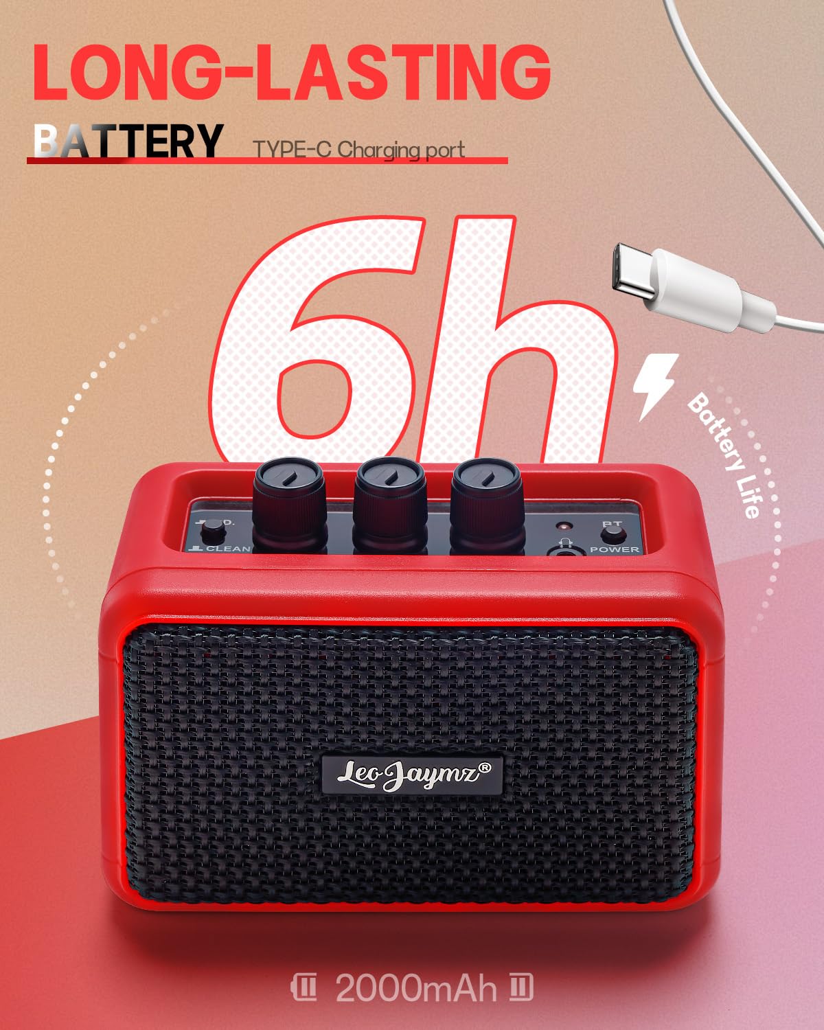 Amazon.com: Leo Jaymz Mini Guitar Amplifier - 5W Dual Speaker BT