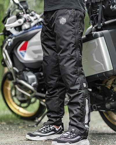 Miniatura 6 de ILM Pantalones desmontables para montar en motocicleta de invierno para hombre, CE 2, blindados con cremallera de pierna completa, para clima frío