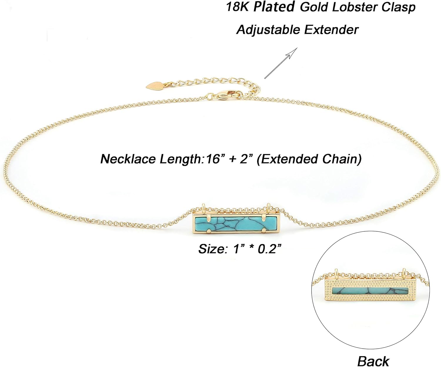 SOFYBJA 18k Gold Plated Dainty Handmade Choker Necklace for Women Green - Image 6